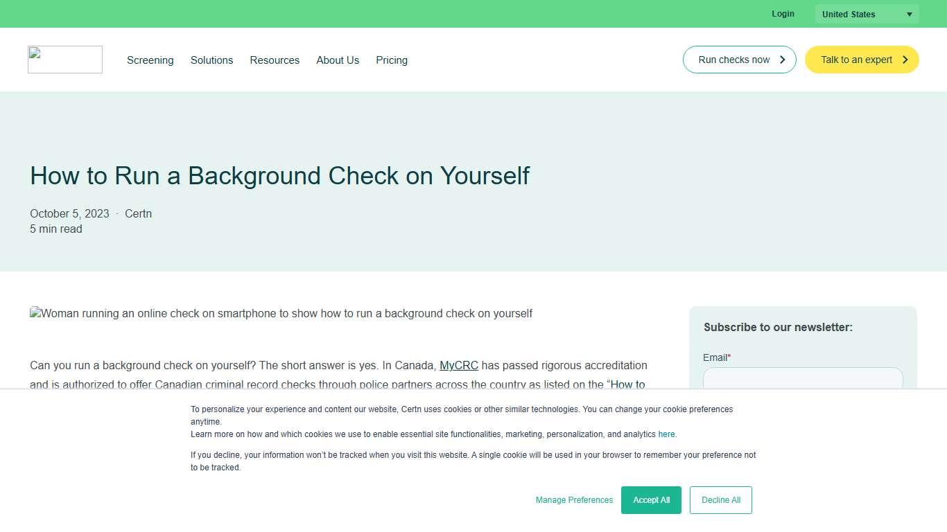 Can You Run a Background Check on Yourself | Certn